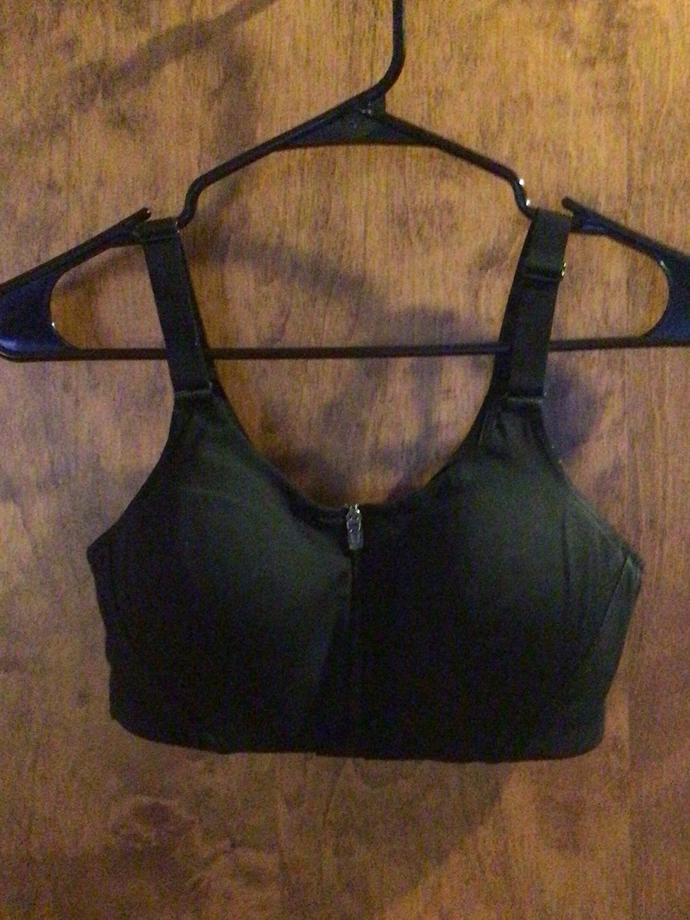all in motion Black Front-Zip Sports Bra with Adjustable Straps